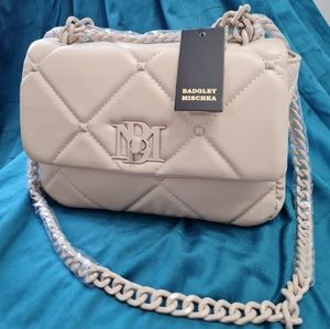 Badgley mischka off white small bag
